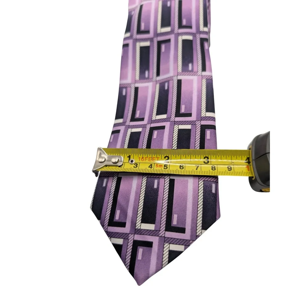Arrow Necktie Mens Purple Geometric Abstract Rectangle Classic Polyester Tie